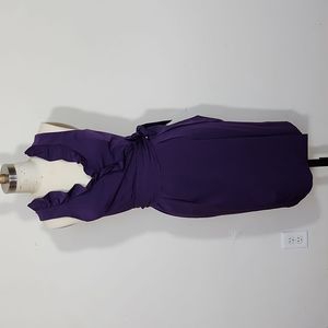 Diane Von Furstenberg Purple V-Neck Ruffled  Wrap Dress Size 2